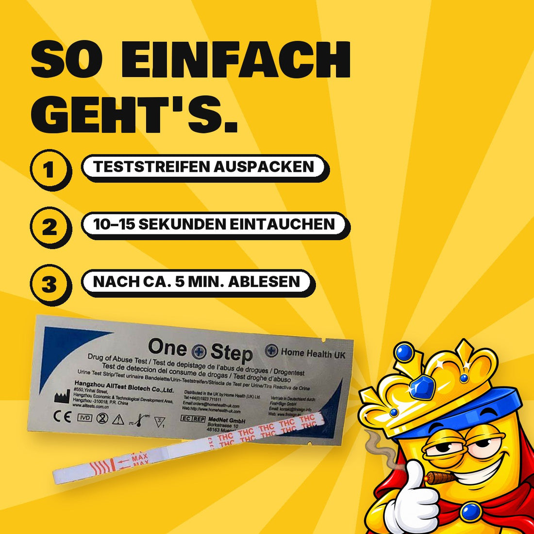 THC im Urin nachweisbar: One+Step THC-Schnelltest mit Anleitung