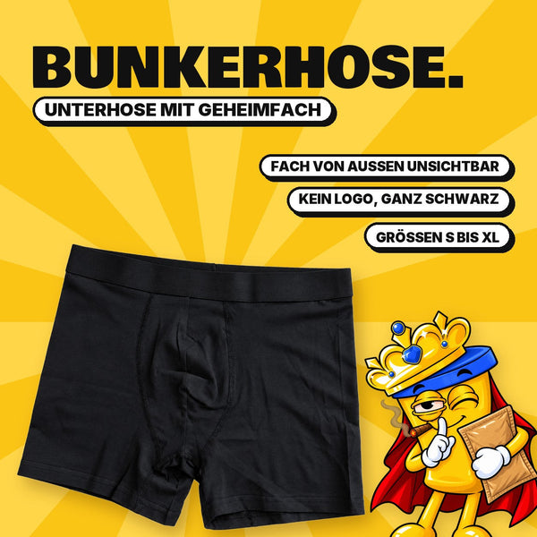 Bunkerhose - Unterhose mit Geheimfach | 100% Diskret